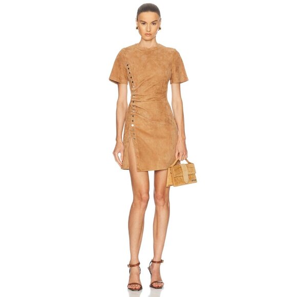 RABANNE Suede Dress New Caramel Brown